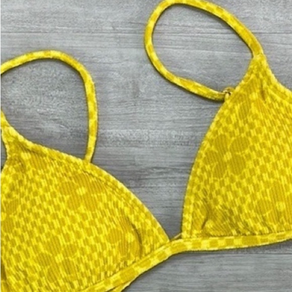 BILLABONG MADE YA LOOK TRI Salty Blonde Sting Bikini TOP ONLY - L - Picture 4 of 9